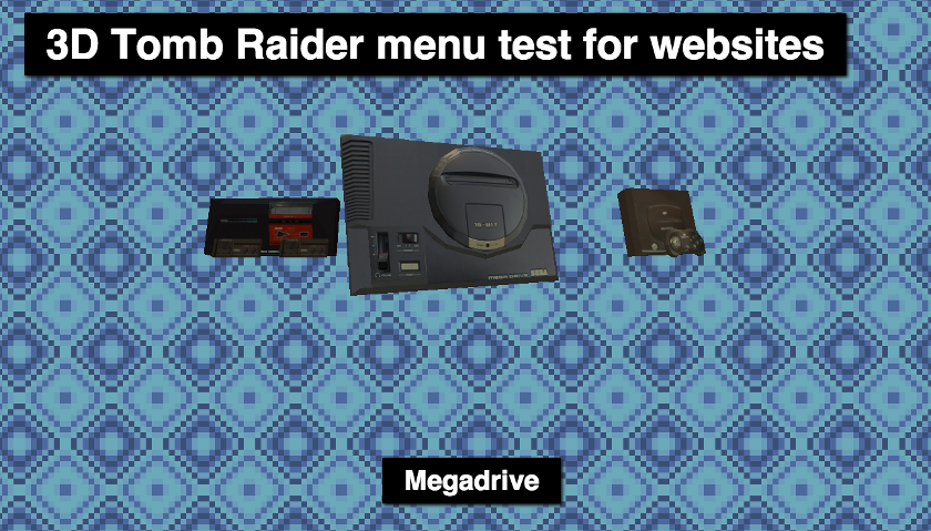 Three.js Tomb Raider Menu